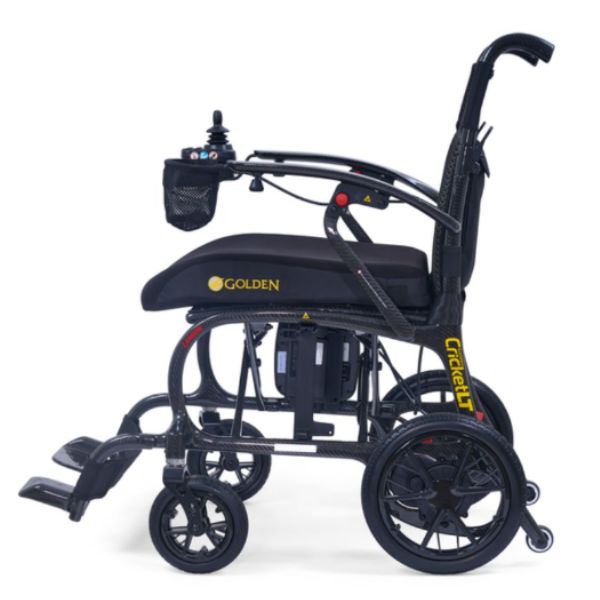 Golden Technologies Cricket LT Carbon Lightweight Power Wheelchair Left Side View