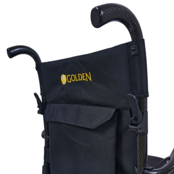 Golden Technologies Cricket LT Carbon Lightweight Power Wheelchair Showing the Rear Pocket