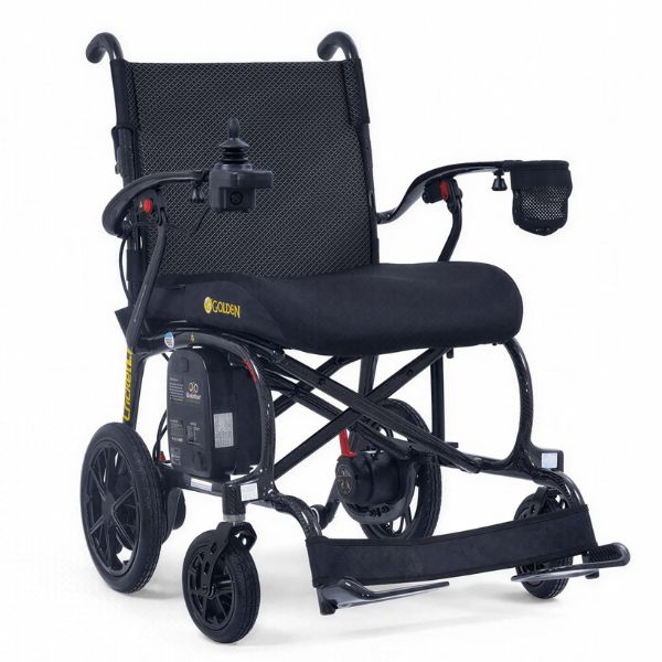 Golden Technologies Cricket LT Carbon Lightweight Power Wheelchair in Right Angle View