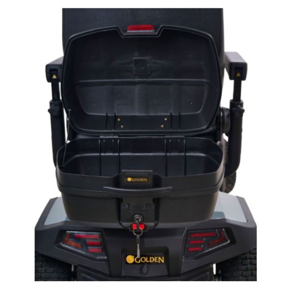 Golden Technologies Eagle All-Terrain Mobility Scooter Showing the Lockable Storage