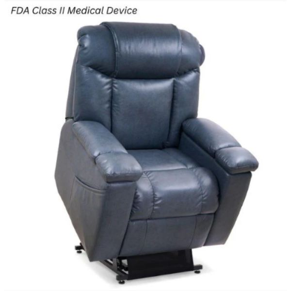 Golden Technologies Rhea with Twilight and Nirvana Power Lift Chair Lagoon Lifted Downward