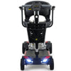 Golden Technologies Buzzaround Carry On Folding Mobility Scooter GB120 Red Color Front View with Front Lights On