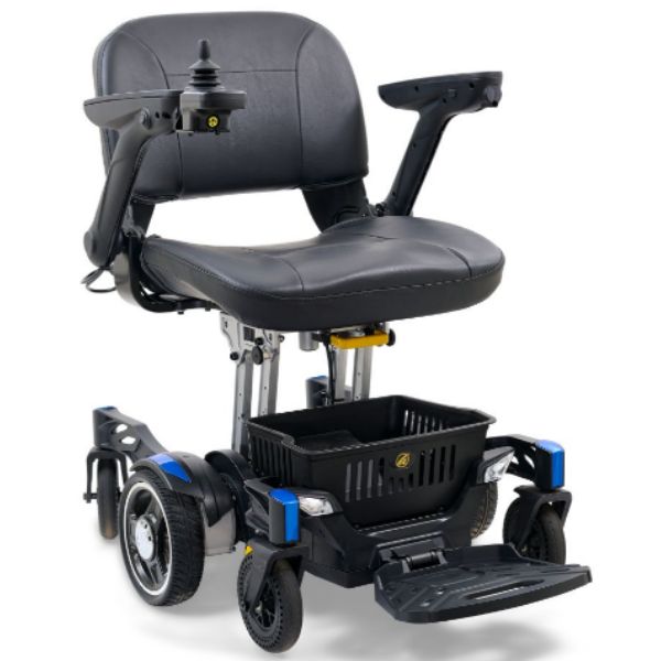 Golden Buzzarround CarryOn Travel Power Wheelchair GP130 Blue Colored Shrouds