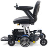 Golden Buzzarround CarryOn Travel Power Wheelchair GP130 Blue Colored Shrouds Left Side View