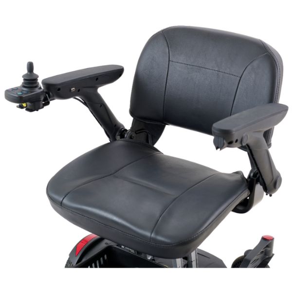 Golden Buzzarround CarryOn Travel Power Wheelchair GP130 Folding Seat View