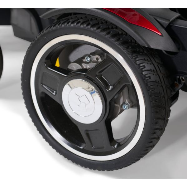 Golden Buzzarround CarryOn Travel Power Wheelchair GP130 Mid Wheel View