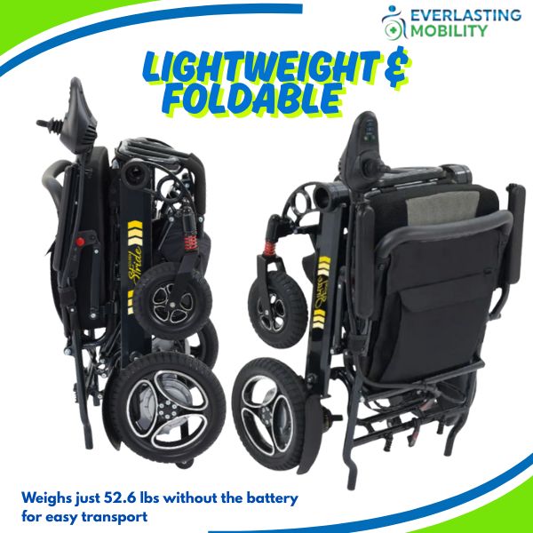 Golden Stride Folding Power Wheelchair in Folding Position