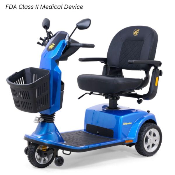 Golden Technologies Companion 3-Wheel Full Size Scooter in Blue Left Front View
