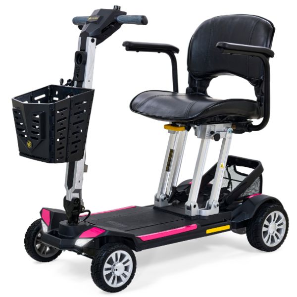 Golden Technologies Buzzaround Carry On Folding Mobility Scooter GB120 Orchid Pink Color View