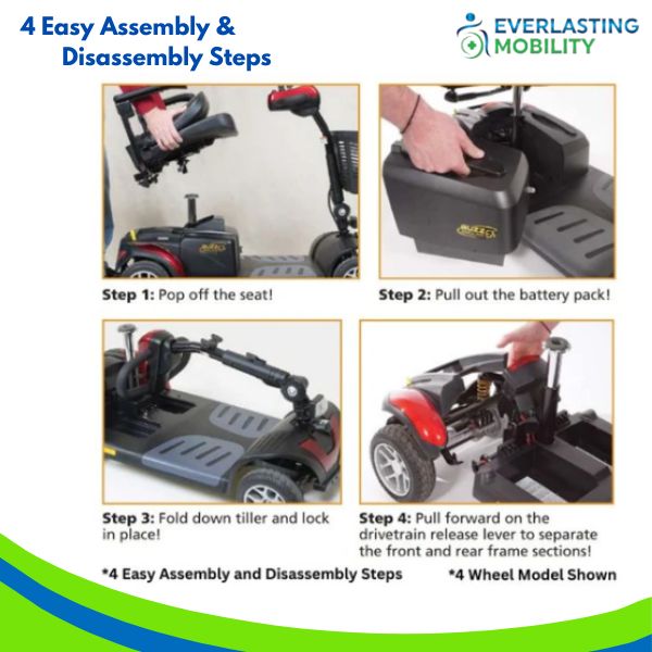 Golden Technologies Buzzaround Extreme 3-Wheel Mobility Scooter Disassembly