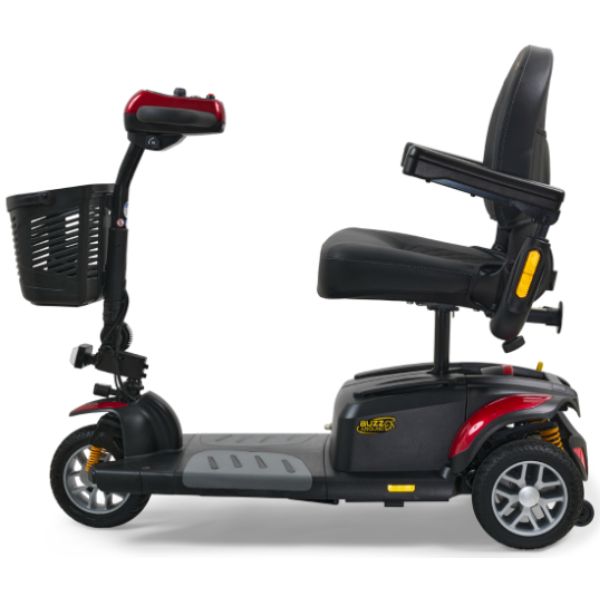 Golden Technologies Buzzaround Extreme 3-Wheel Mobility Scooter GB118 Velvet Red  Shroud Color Left Side View