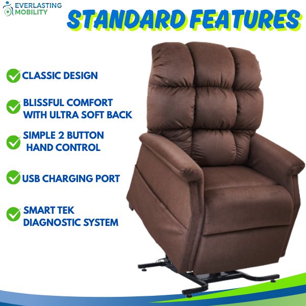 Golden Technologies Cambridge Signature Series 3 Position Lift Chair Standard Features