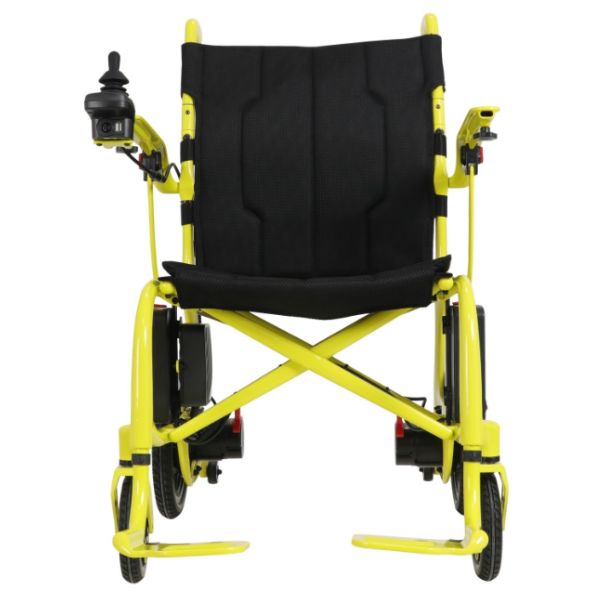 Helium Ultra Lightweight Power Wheelchair Yellow Front View