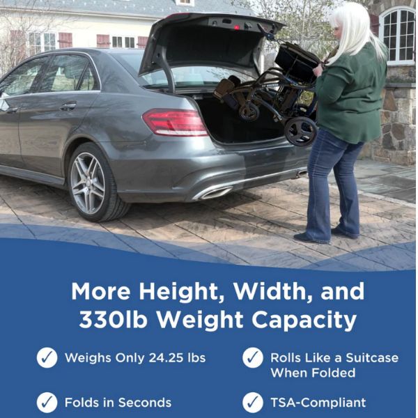 Journey Air Elite Max Lightweight Folding Electric Wheelchair Being Placed Inside The Car Trunk