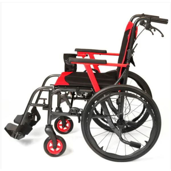 Red Journey So Lite C2 Ultra Lightweight Wheelchair on a white background