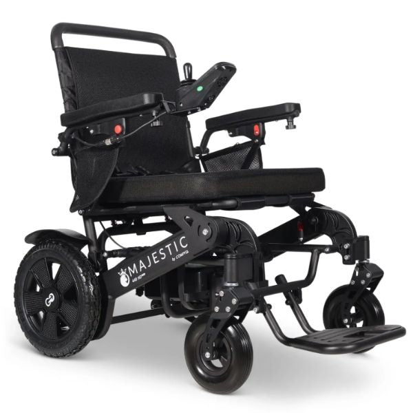 ComfyGo Majestic 440 HD Plus Remote Control Power Wheelchair with 'Majestic' branding on a white background
