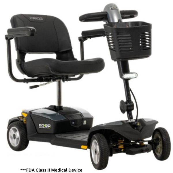 Pride Mobility Go Go Endurance Li Travel Mobility Scooter Euro Grey with Padded Seat