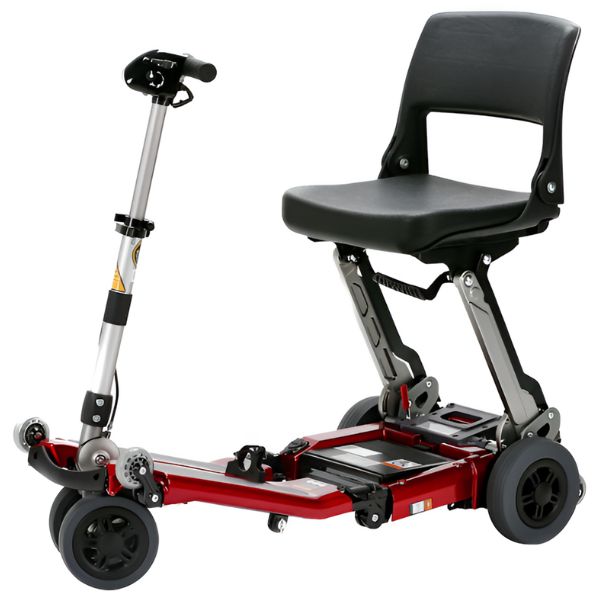 FreeRider USA Luggie Standard 4 Wheel Foldable Travel Scooter Red Color