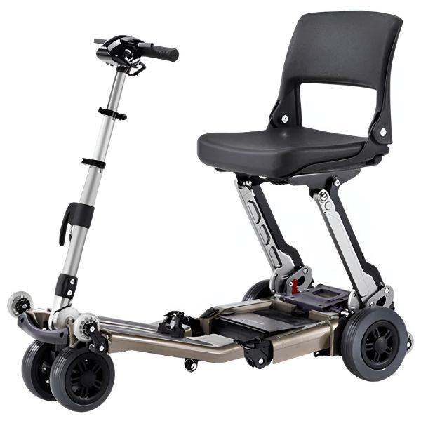 FreeRider USA Luggie Standard 4 Wheel Foldable Travel Scooter Champagne Front Side View