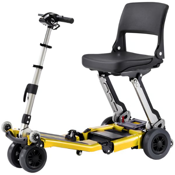 FreeRider USA Luggie Standard 4 Wheel Foldable Travel Scooter Yellow Color