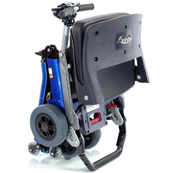 FreeRider USA Luggie Standard 4 Wheel Foldable Travel Scooter Blue Col Folded Viewor
