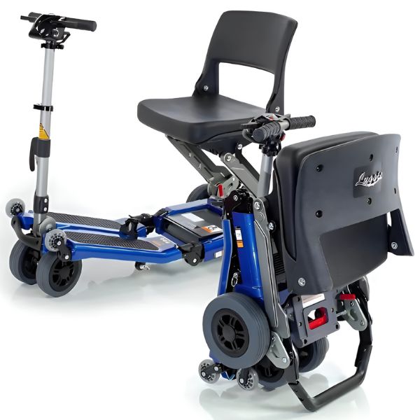 FreeRider USA Luggie Standard 4 Wheel Foldable Travel Scooter Folding and Unfolding View