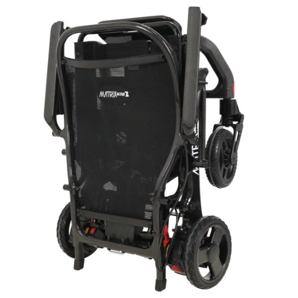 Matrix Ultra 2 Carbon Fiber Folding Electric Wheelchair Black Folded