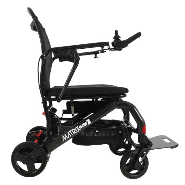 Matrix Ultra 2 Carbon Fiber Folding Electric Wheelchair Black Right Side View