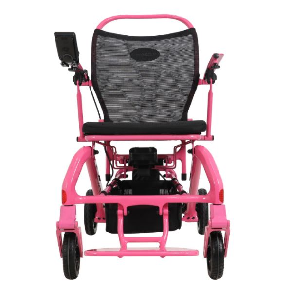 Matrix Ultra 2 Carbon Fiber Folding Electric Wheelchair Pink Front View