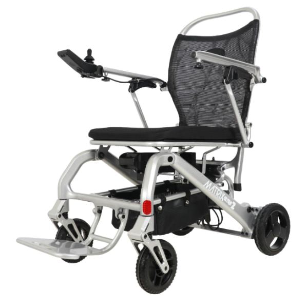 Matrix Ultra 2 Carbon Fiber Folding Electric Wheelchair in Silver