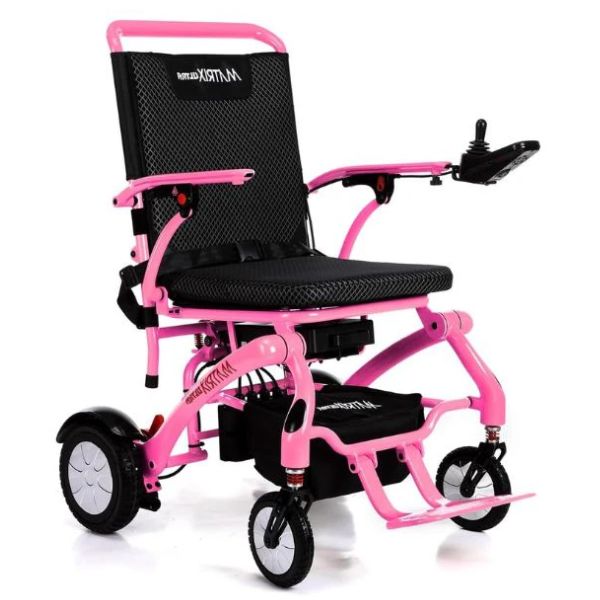 Matrix Ultra Carbon Fiber Electric Wheelchair in Pink