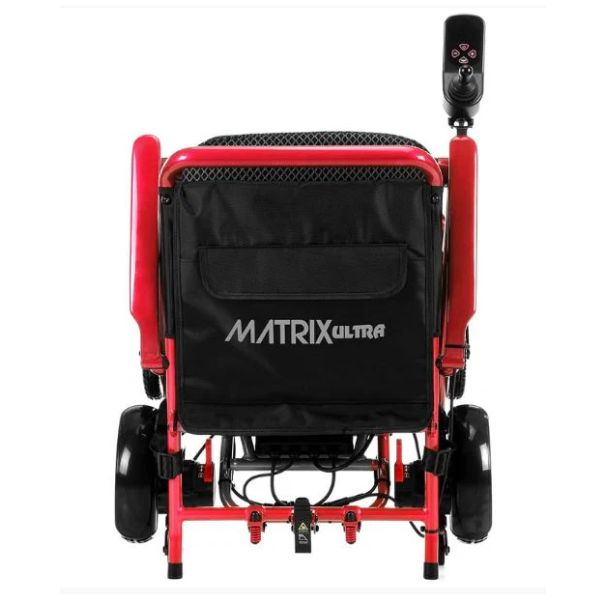 Matrix Ultra Carbon Fiber Electric Wheelchair in Red Folded