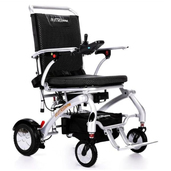 Matrix Ultra Carbon Fiber Electric Wheelchair in Silver