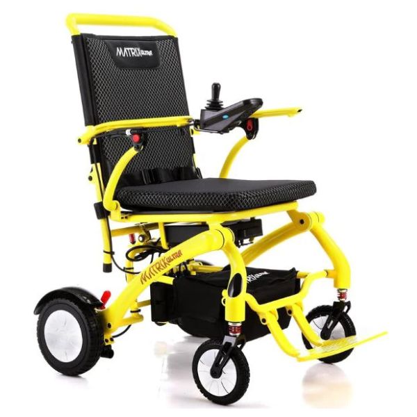 Matrix Ultra Carbon Fiber Electric Wheelchair in Yellow