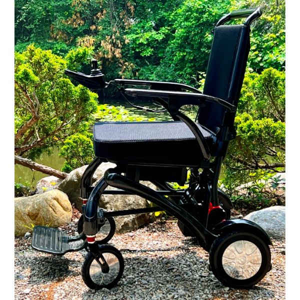 Matrix Ultra Carbon Fiber Electric Wheelchair in Black Left Side View