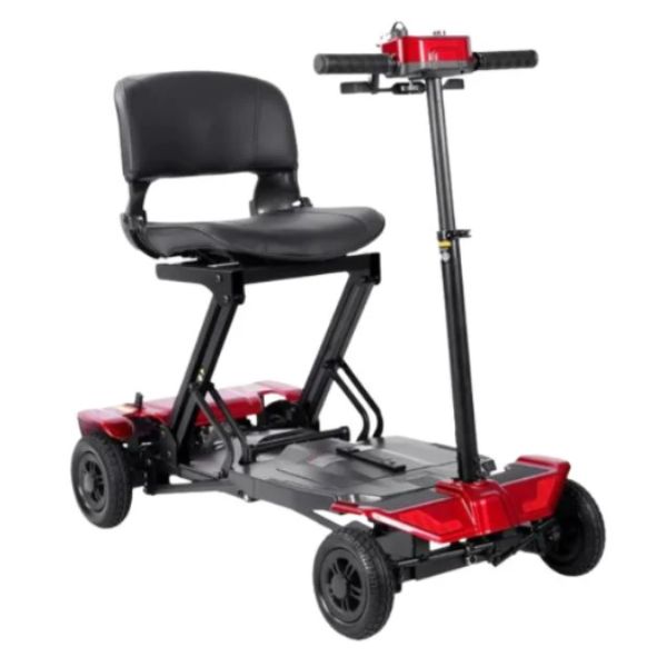 Megatrone Automatic Folding 4 Wheel Mobility Scooter in Red