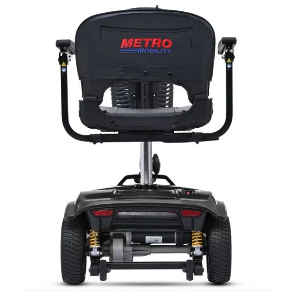 Metro Mobility Elite Portable Mobility Scooter Black in Rear View