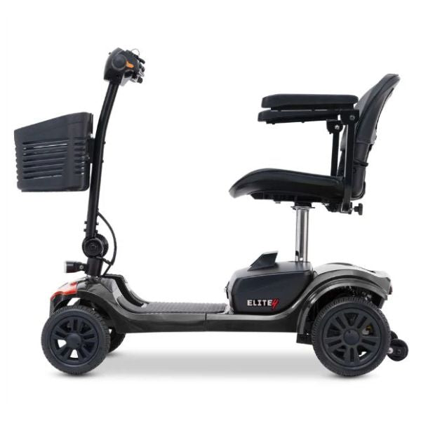 Metro Mobility Elite Portable Mobility Scooter Black in Left Side View