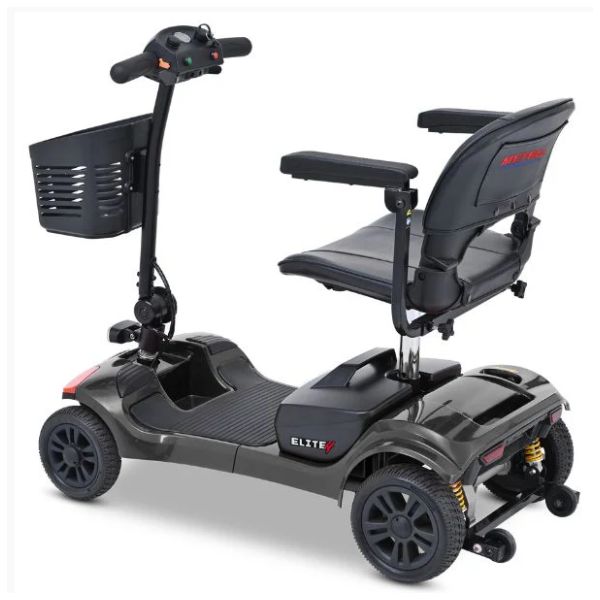 Metro Mobility Elite Portable Mobility Scooter Black in Left Angle View