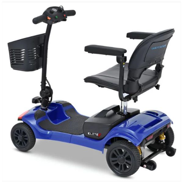 Metro Mobility Elite Portable Mobility Scooter in Blue Left Angle View