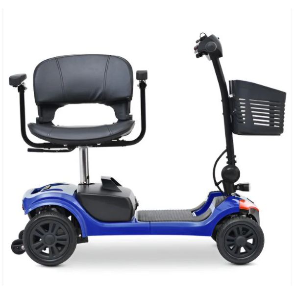Metro Mobility Elite Portable Mobility Scooter in Right Side View Right Side View with Swiveled Chair Facing Forward