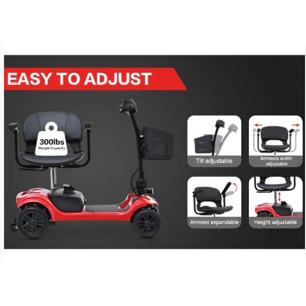 Metro Mobility Elite Portable Mobility Scooter Showing How to Adjust