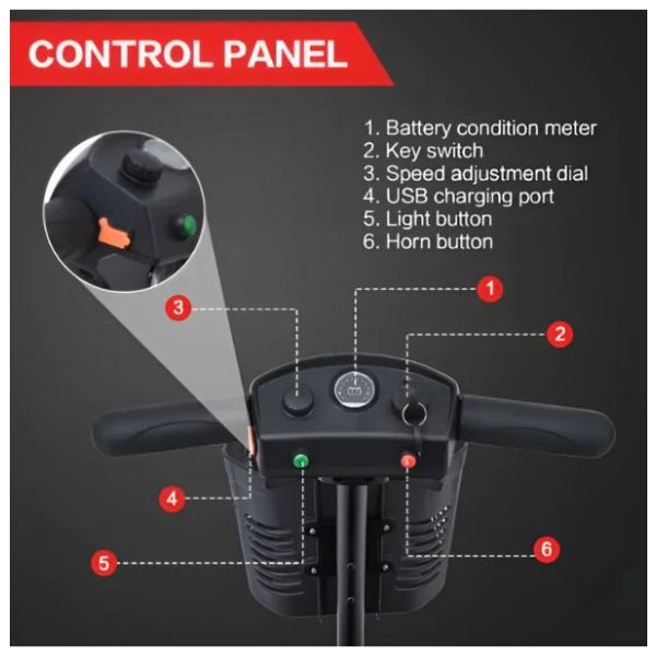 Metro Mobility Elite Portable Mobility Scooter Showing the Control Panel