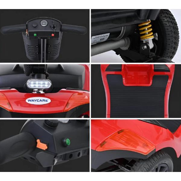 Metro Mobility Elite Portable Mobility Scooter Showing different Parts