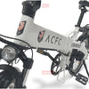 Go Bike Official ACFC Licensed FUTURO Foldable Lightweight Electric Bike WHite Close up front left view