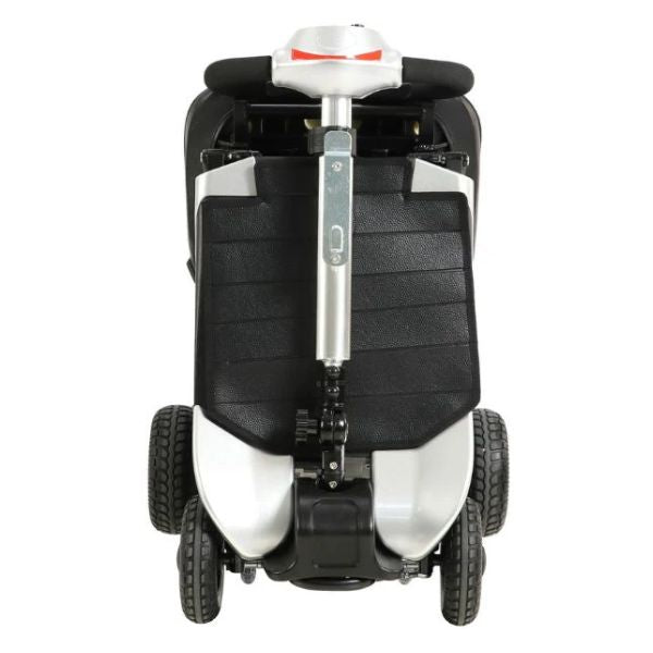 Optimus Automatic Folding Travel Scooter in Silver Folded like a Luggage