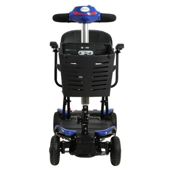 Optimus Automatic Folding Travel Scooter in Blue Front View