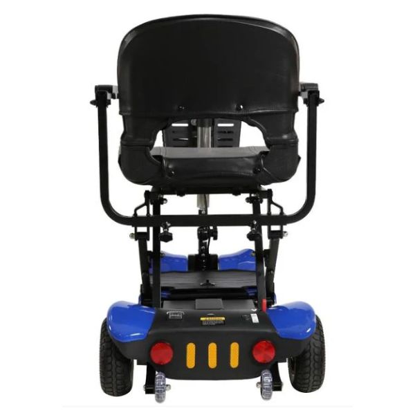 Optimus Automatic Folding Travel Scooter in Blue Rear View