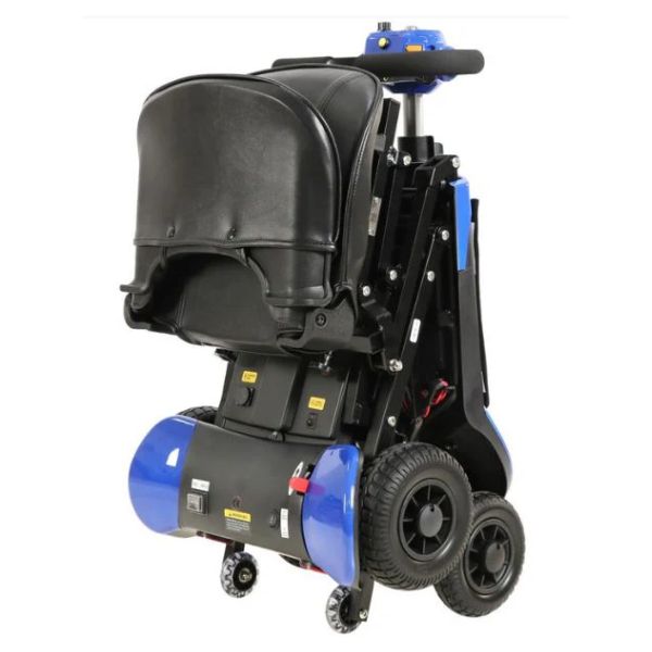 Optimus Automatic Folding Travel Scooter in Blue Folded