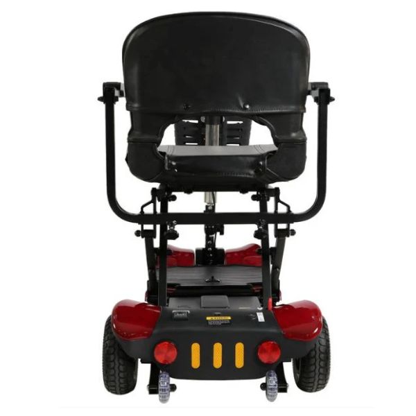 Optimus Automatic Folding Travel Scooter in Red Rear View
